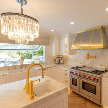 Calacatta Umber Honed Marble Slab Kitchen Counters