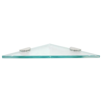 6" Triangle Glass Shelf with (2) Half Round Clamps