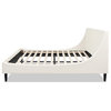 Aspen Vertical Tufted Headboard Platform Bed Set, White, King