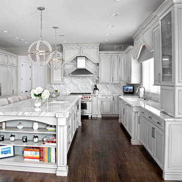 Transitional Grey Kitchen Design in Livingston, NJ