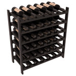 Wine Racks America - 36-Bottle Stackable Wine Rack, Premium Redwood, Black Stain/Satin Finish - This newly designed rack is perfect for storing 36 wine bottles while keeping the bottle necks concealed and safe from damage. The quintessential DIY wine rack kit. Your satisfaction is guaranteed.