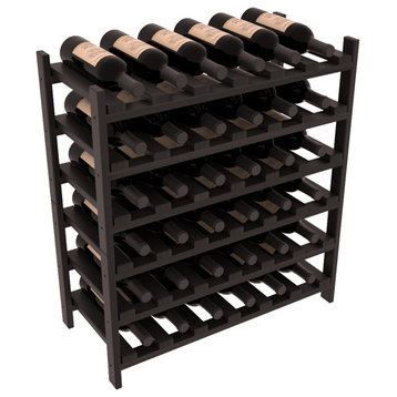 36-Bottle Stackable Wine Rack, Premium Redwood, Black Stain/Satin Finish