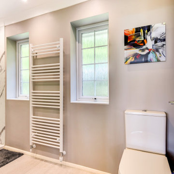 White Marble Bathroom in Worthing, West Sussex