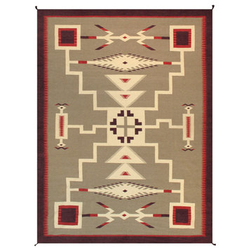 Pasargad Home Tuscany Style Hand-Woven Wool Light Brown Area Rug, 8'11"x12'0"