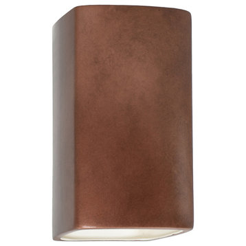 Ambiance, Small Rectangle, Closed Top Wall Sconce, E26, Incandescent, Antique Copper