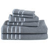 Rice Weave 6-Piece Cotton Towel Set, Silver