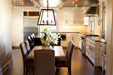Photo of a transitional home design in New York.
