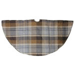 Northlight - 48" Brown Plaid Rustic Woodland Christmas Tree Skirt With Gold Trim - Add a traditional touch to your holiday decor with this classic tree skirt