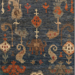 Ikat Rugs-Blue & Orange - Rugs