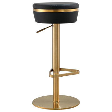 Astro Black and Gold Adjustable Stool
