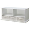 Shelf Storage Cubby With Three Baskets, White