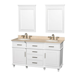 Ackley 60 inch White Finish Double Sink Bathroom Vanity - Bathroom Vanities And Sink Consoles