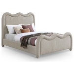 Meridian Furniture - Gavin Upholstered Bed, Beige, Queen, Chenille Fabric - The regal Gavin beige chenille fabric queen bed is a luxurious yet comfortable addition to any bedroom. Using a soft, textured finish that complements both modern and traditional decor, it is a stylish yet comfortable option for various interiors. Its clean lines and elegant design are highlighted by a sturdy frame, ensuring durability and support for a restful night's sleep.