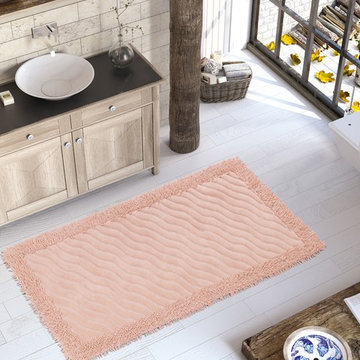 Chiara Rose Luxury Soft Cotton Patterned Bath-Mat, 1 Piece, Machine Washable
