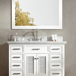 49 inch Single Sink Bathroom Vanity Set in White Finish - Bathroom Vanities And Sink Consoles