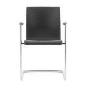 Axis Cantilever Arm Chair, White Faux Leather