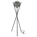 Dainolite - Dainolite PAM-601F-MB Pamela - One Light Floor Lamp - 1 Light Incandescent Floor Lamp Matte Black Finish with Smoked Glass   1 Year 360-�  96.00  Black  Office/Living Room/Bedroom  Mounting Direction: Up  Assembly Required: Yes  Shade Included: YesPamela One Light Floor Lamp Matte Black Smoked Glass *UL Approved: YES *Energy Star Qualified: n/a  *ADA Certified: n/a  *Number of Lights: Lamp: 1-*Wattage:40w E26 bulb(s) *Bulb Included:No *Bulb Type:E26 *Finish Type:Matte Black