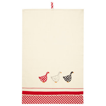 Styled Gingham Geese Cotton Tea Towel