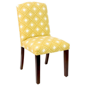 Janet Camel Back Dining Chair, Diamond Yellow