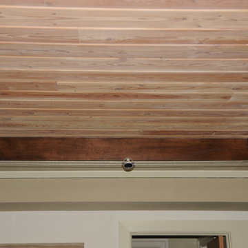 Media Room with fabric walls and acoustical treatment