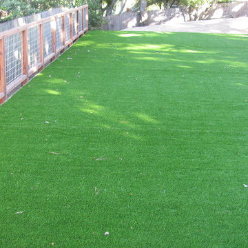 High angle shot of turf sports field