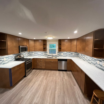 Traditional Kitchen Remodel Done With New Cabinets in a Carmel Color