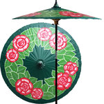 Oriental-Decor - Summer Roses (Forest Green) Outdoor Patio Umbrella - Roses are the ultimate symbol of enduring love and undying passion. This colorfully attractive patio umbrella depicts a wreath of summer roses, making it the perfect fit in any outdoor setting.