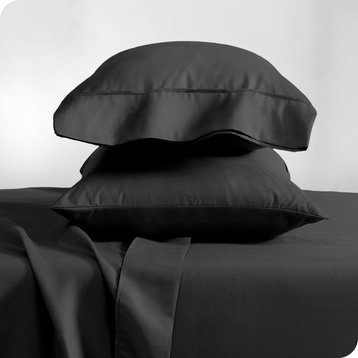 Bare Home Microfiber Pillowcases - Set of 2, Black, Standard