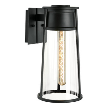 Norwell 1246-MB-CL Cone Medium Wall Light. Clear Glass. Matte Black