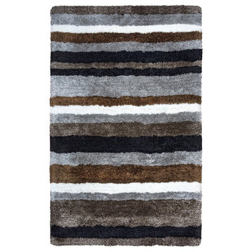 Rizzy Home Commons CO8371 Multi-Colored Striped Area Rug, Round 3'x3'