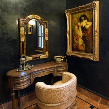 plaster - powder room - black