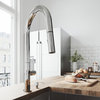VIGO Greenwich Pull-Down Kitchen Faucet With Soap Dispenser, Chrome