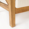 GDF Studio Brava Outdoor 4 Piece V-Shaped Acacia Wood Sectional Sofa Set, Beige