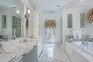 Design ideas for a large traditional bathroom in Miami.