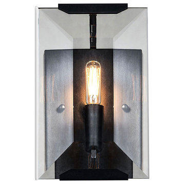 Emerald 1-Light 6" Wall Sconce, Gray Iron, Without LED Bulbs