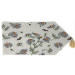 Tache Home Fashion - Seasonal Floral Woven Tapestry Table Runners, Daisies, 13"x54" - This table runner features small grey and yellow daisies with a couple ladybugs flying past them.