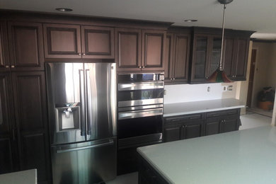Example of an arts and crafts kitchen design in Seattle