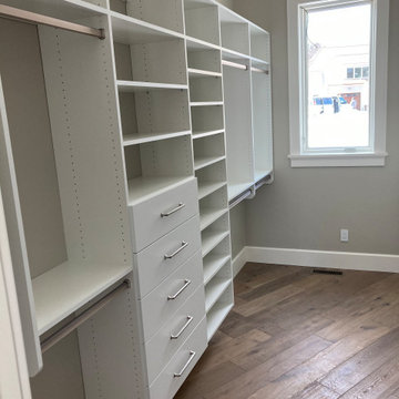 Master closet in white