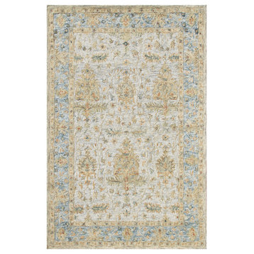 Ox Bay Vin Mel Abstract Hand-Tufted Area Rug, Ivory/Blue, 9' x 12'