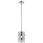 Z-Lite - 1 Light Mini Pendant - Stylish And Chic This Hanging Ceiling Light Completes A Glamorous Theme. Bright Chrome Streamlines The Elongated Silhouette With A Clean Aura Enhanced By Crystal Accents.
