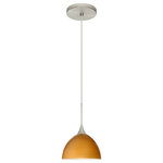 Besa Lighting - Besa Lighting 1XT-4679OK-SN Brella - One Light Cord Pendant with Flat Canopy - Brella has a classical bell shape that complementsBrella One Light Cor Bronze Oak Glass *UL Approved: YES Energy Star Qualified: n/a ADA Certified: n/a  *Number of Lights: Lamp: 1-*Wattage:50w GY6.35 Bi-pin bulb(s) *Bulb Included:Yes *Bulb Type:GY6.35 Bi-pin *Finish Type:Bronze