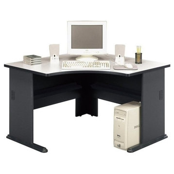 Scranton & Co 48" Transitional Engineered Wood Corner Desk in Slate Gray/White
