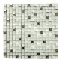 Snow White with Stainless Steel Square Glass Mosaic Tiles - Home Accessories & Decor
