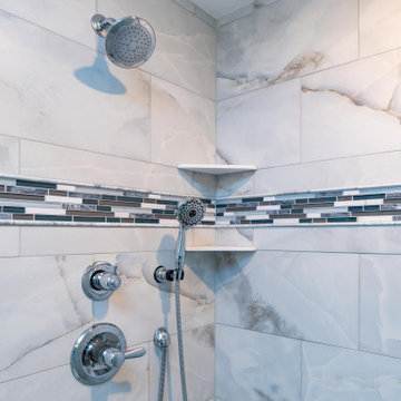 Coty Award Winning Modern Primary Accessible Bath With Lemurian Blue Granite