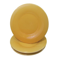 Le Souk Ceramique - Le Souk Ceramique Stoneware Salad/Pasta Bowls, Set of 4, Black, Yellow - Dining Bowls