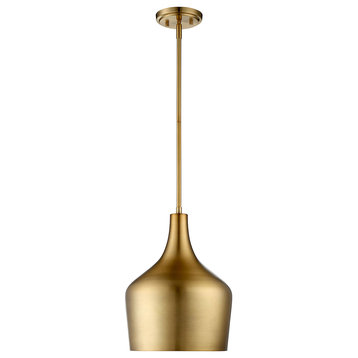 1-Light Pendant, Natural Brass