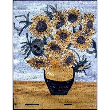 Sunflowers-Van Gogh Mosaic Reproduction, 36"x48"