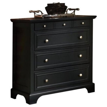 Bowery Hill Traditional 4-Drawer Hardwood Chest in Ebony Black