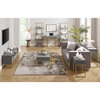 Nicole Miller Chayton Coffee Table Faux Shagreen 46.3Lx22Wx15.7H, Gray/Gold