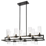 Z-Lite - Datus Ten Light Island/Billiard, Matte Black - Upscale sophisticated style remains temperate and elegantly simple in the design form of this ten-light island and billiard light from the Datus collection. Show off a kitchen island or entertaining space with this linear-inspired pendant featuring solid iron with a bold matte black finish and delicate clear glass cylinders in two tiers. A light sense of drama adds romance and personality to this decadent light fixture.